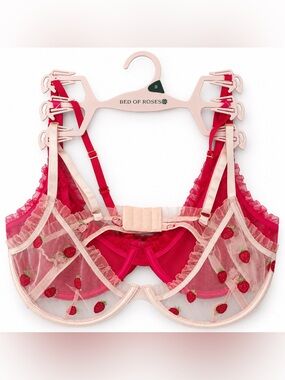 Bed of Roses 3 Pack Underwire Bras Strawberry Ruffle Small